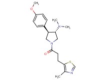 (3S*,4R*)-4-(4-methoxyphenyl)-N,N-dimethyl-1-[3-(4-methyl-1,3-thiazol-5-yl)propanoyl]-3-pyrrolidinamine