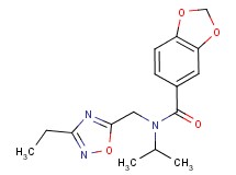 N-[(3-ethyl-1,2,4-oxadiazol-5-yl)methyl]-N-isopropyl-1,3-benzodioxole-5-carboxamide