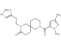 8-[(1,3-dimethyl-1H-pyrazol-5-yl)carbonyl]-2-[2-(1H-imidazol-4-yl)ethyl]-2,8-diazaspiro[5.5]undecan-3-one