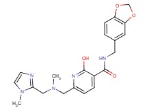N-(1,3-benzodioxol-5-ylmethyl)-2-hydroxy-6-({methyl[(1-methyl-1H-imidazol-2-yl)methyl]amino}methyl)nicotinamide
