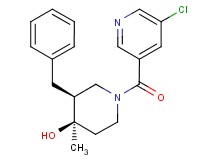 (3S*,4R*)-3-benzyl-1-[(5-chloro-3-pyridinyl)carbonyl]-4-methyl-4-piperidinol