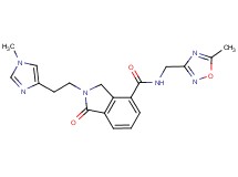 2-[2-(1-methyl-1H-imidazol-4-yl)ethyl]-N-[(5-methyl-1,2,4-oxadiazol-3-yl)methyl]-1-oxoisoindoline-4-carboxamide