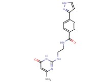 N-{2-[(4-methyl-6-oxo-1,6-dihydro-2-pyrimidinyl)amino]ethyl}-4-(1H-pyrazol-3-yl)benzamide