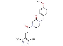 4-[3-(3,5-dimethyl-1H-pyrazol-4-yl)propanoyl]-1-(4-methoxybenzyl)-2-piperazinone