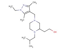 2-{4-[(1-ethyl-3,5-dimethyl-1H-pyrazol-4-yl)methyl]-1-isobutyl-2-piperazinyl}ethanol
