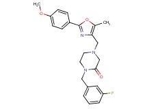 1-(3-fluorobenzyl)-4-{[2-(4-methoxyphenyl)-5-methyl-1,3-oxazol-4-yl]methyl}-2-piperazinone