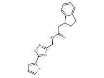 2-(2,3-dihydro-1H-inden-1-yl)-N-{[5-(2-thienyl)-1,2,4-oxadiazol-3-yl]methyl}acetamide