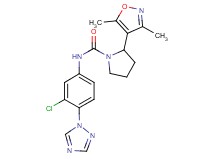 N-[3-chloro-4-(1H-1,2,4-triazol-1-yl)phenyl]-2-(3,5-dimethylisoxazol-4-yl)pyrrolidine-1-carboxamide