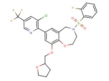7-[3-chloro-5-(trifluoromethyl)-2-pyridinyl]-4-[(2-fluorophenyl)sulfonyl]-9-(tetrahydro-2-furanylmethoxy)-2,3,4,5-tetrahydro-1,4-benzoxazepine