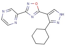 2-[5-(3-cyclohexyl-1H-pyrazol-4-yl)-1,2,4-oxadiazol-3-yl]pyrazine