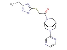 (1S*,5R*)-6-{[(3-ethyl-1H-1,2,4-triazol-5-yl)thio]acetyl}-3-pyrazin-2-yl-3,6-diazabicyclo[3.2.2]nonane