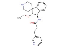 N-[(2R*,3R*)-2-ethoxy-2,3-dihydrospiro[indene-1,4'-piperidin]-3-yl]-3-(3-pyridinyl)propanamide