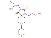 3-isobutyl-1-(2-methoxyethyl)-8-(tetrahydro-2H-thiopyran-4-yl)-1,3,8-triazaspiro[4.5]decane-2,4-dione