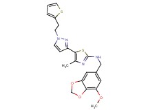 N-[(7-methoxy-1,3-benzodioxol-5-yl)methyl]-4-methyl-5-{1-[2-(2-thienyl)ethyl]-1H-pyrazol-3-yl}-1,3-thiazol-2-amine