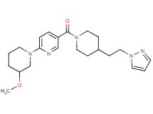 2-(3-methoxy-1-piperidinyl)-5-({4-[2-(1H-pyrazol-1-yl)ethyl]-1-piperidinyl}carbonyl)pyridine