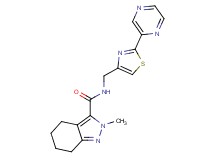 2-methyl-N-[(2-pyrazin-2-yl-1,3-thiazol-4-yl)methyl]-4,5,6,7-tetrahydro-2H-indazole-3-carboxamide
