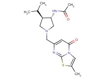 N-{(3S*,4R*)-4-isopropyl-1-[(2-methyl-5-oxo-5H-[1,3]thiazolo[3,2-a]pyrimidin-7-yl)methyl]pyrrolidin-3-yl}acetamide