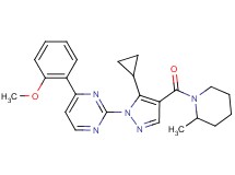 2-{5-cyclopropyl-4-[(2-methyl-1-piperidinyl)carbonyl]-1H-pyrazol-1-yl}-4-(2-methoxyphenyl)pyrimidine