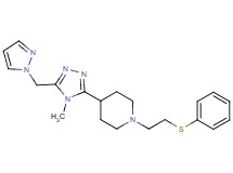 4-[4-methyl-5-(1H-pyrazol-1-ylmethyl)-4H-1,2,4-triazol-3-yl]-1-[2-(phenylthio)ethyl]piperidine