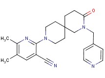 5,6-dimethyl-2-[3-oxo-2-(pyridin-4-ylmethyl)-2,9-diazaspiro[5.5]undec-9-yl]nicotinonitrile