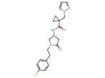 N-{1-[2-(4-fluorophenyl)ethyl]-5-oxopyrrolidin-3-yl}-1-(1H-pyrazol-1-ylmethyl)cyclopropanecarboxamide