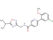 6-(5-chloro-2-methoxyphenyl)-N-[(5-isopropyl-1,2,4-oxadiazol-3-yl)methyl]nicotinamide