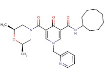 N-cyclooctyl-5-{[(2R*,6S*)-2,6-dimethyl-4-morpholinyl]carbonyl}-4-oxo-1-(2-pyridinylmethyl)-1,4-dihydro-3-pyridinecarboxamide