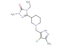 5-{1-[(4-chloro-3-methyl-1H-pyrazol-5-yl)methyl]piperidin-3-yl}-4-ethyl-2-methyl-2,4-dihydro-3H-1,2,4-triazol-3-one