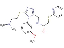 N-{[5-{[2-(dimethylamino)ethyl]thio}-4-(3-methoxyphenyl)-4H-1,2,4-triazol-3-yl]methyl}-2-(2-pyridinylthio)acetamide