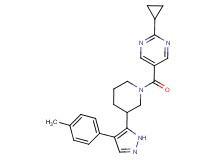 2-cyclopropyl-5-({3-[4-(4-methylphenyl)-1H-pyrazol-5-yl]piperidin-1-yl}carbonyl)pyrimidine