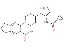 2-(4-{5-[(cyclopropylcarbonyl)amino]-1H-pyrazol-1-yl}piperidin-1-yl)-6,7-dihydro-5H-cyclopenta[b]pyridine-3-carboxamide