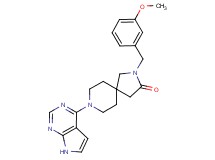 2-(3-methoxybenzyl)-8-(7H-pyrrolo[2,3-d]pyrimidin-4-yl)-2,8-diazaspiro[4.5]decan-3-one