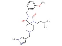 3-(3-methoxybenzyl)-1-(3-methylbutyl)-8-[(1-methyl-1H-pyrazol-4-yl)methyl]-1,3,8-triazaspiro[4.5]decane-2,4-dione
