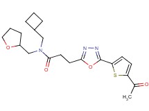 3-[5-(5-acetyl-2-thienyl)-1,3,4-oxadiazol-2-yl]-N-(cyclobutylmethyl)-N-(tetrahydro-2-furanylmethyl)propanamide