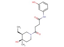 4-[(3S*,4R*)-3-ethyl-4-hydroxy-4-methylpiperidin-1-yl]-N-(3-hydroxyphenyl)-4-oxobutanamide
