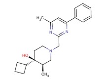 (3R*,4R*)-4-cyclobutyl-3-methyl-1-[(4-methyl-6-phenylpyrimidin-2-yl)methyl]piperidin-4-ol