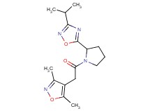 5-{1-[(3,5-dimethyl-4-isoxazolyl)acetyl]-2-pyrrolidinyl}-3-isopropyl-1,2,4-oxadiazole