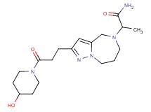 2-[2-[3-(4-hydroxy-1-piperidinyl)-3-oxopropyl]-7,8-dihydro-4H-pyrazolo[1,5-a][1,4]diazepin-5(6H)-yl]propanamide