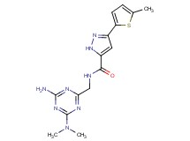 N-{[4-amino-6-(dimethylamino)-1,3,5-triazin-2-yl]methyl}-3-(5-methyl-2-thienyl)-1H-pyrazole-5-carboxamide