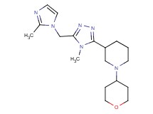 3-{4-methyl-5-[(2-methyl-1H-imidazol-1-yl)methyl]-4H-1,2,4-triazol-3-yl}-1-(tetrahydro-2H-pyran-4-yl)piperidine