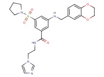 3-[(2,3-dihydro-1,4-benzodioxin-6-ylmethyl)amino]-N-[2-(1H-imidazol-1-yl)ethyl]-5-(1-pyrrolidinylsulfonyl)benzamide
