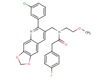 N-{[6-(3-chlorophenyl)[1,3]dioxolo[4,5-g]quinolin-7-yl]methyl}-2-(4-fluorophenyl)-N-(2-methoxyethyl)acetamide