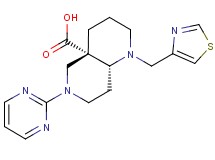 (4aS*,8aR*)-6-(2-pyrimidinyl)-1-(1,3-thiazol-4-ylmethyl)octahydro-1,6-naphthyridine-4a(2H)-carboxylic acid
