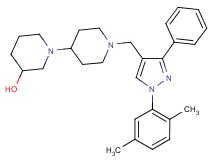 1'-{[1-(2,5-dimethylphenyl)-3-phenyl-1H-pyrazol-4-yl]methyl}-1,4'-bipiperidin-3-ol
