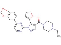 4-(1,3-benzodioxol-5-yl)-2-[4-[(4-ethyl-1-piperazinyl)carbonyl]-5-(2-furyl)-1H-pyrazol-1-yl]pyrimidine