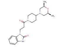 1-(3-{4-[(2R*,6S*)-2,6-dimethyl-4-morpholinyl]-1-piperidinyl}-3-oxopropyl)-1,3-dihydro-2H-benzimidazol-2-one