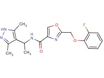 N-[1-(3,5-dimethyl-1H-pyrazol-4-yl)ethyl]-2-[(2-fluorophenoxy)methyl]-1,3-oxazole-4-carboxamide