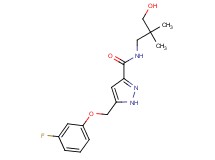 5-[(3-fluorophenoxy)methyl]-N-(3-hydroxy-2,2-dimethylpropyl)-1H-pyrazole-3-carboxamide