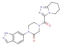 1-(1H-indazol-6-yl)-4-(5,6,7,8-tetrahydro[1,2,4]triazolo[4,3-a]pyridin-3-ylcarbonyl)-2-piperazinone