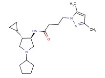 N-[rel-(3R,4S)-1-cyclopentyl-4-cyclopropyl-3-pyrrolidinyl]-4-(3,5-dimethyl-1H-pyrazol-1-yl)butanamide hydrochloride